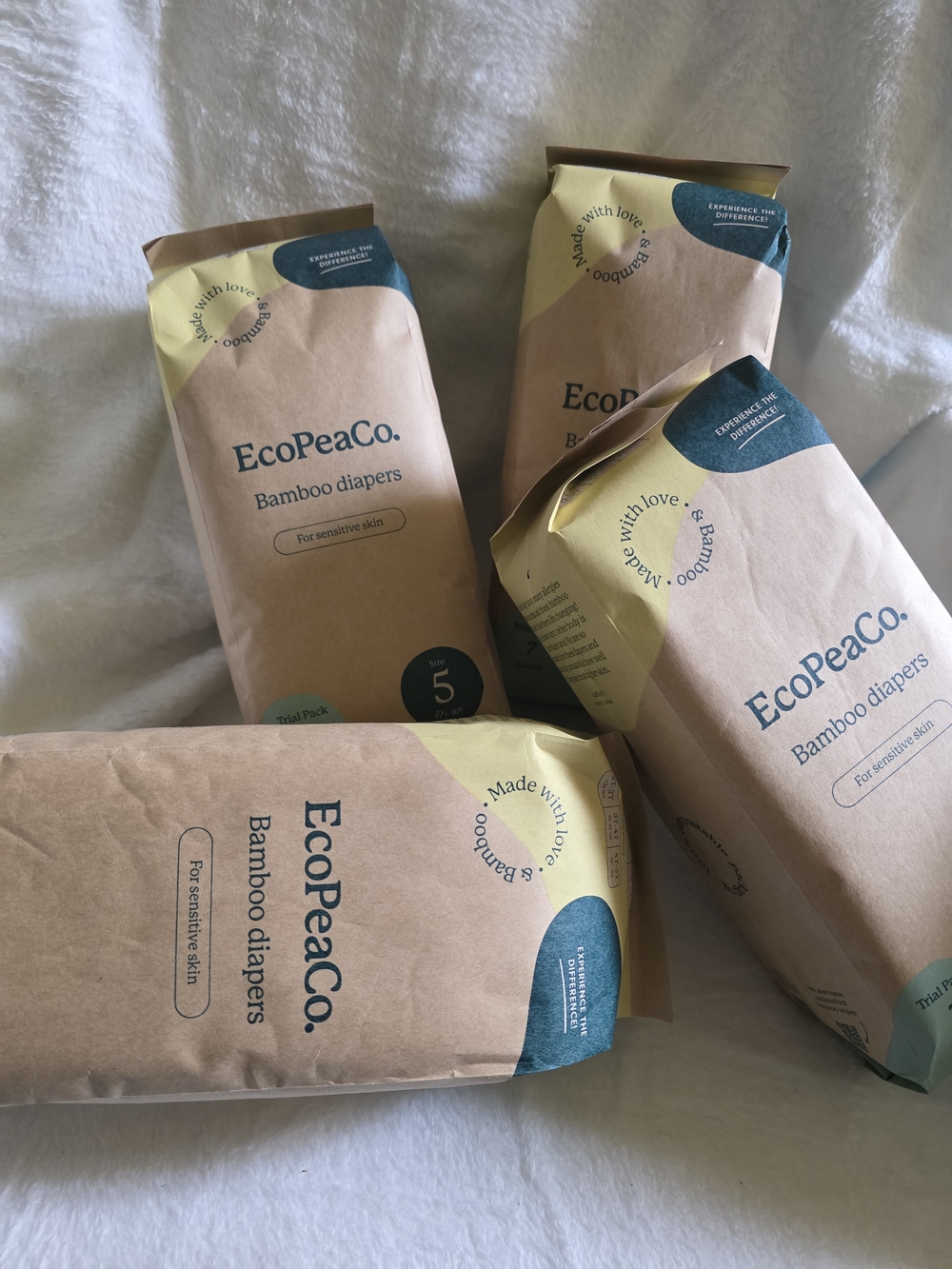 EcoPeaCo Bamboo Diapers Size 5 Bundle (28 Count Total)